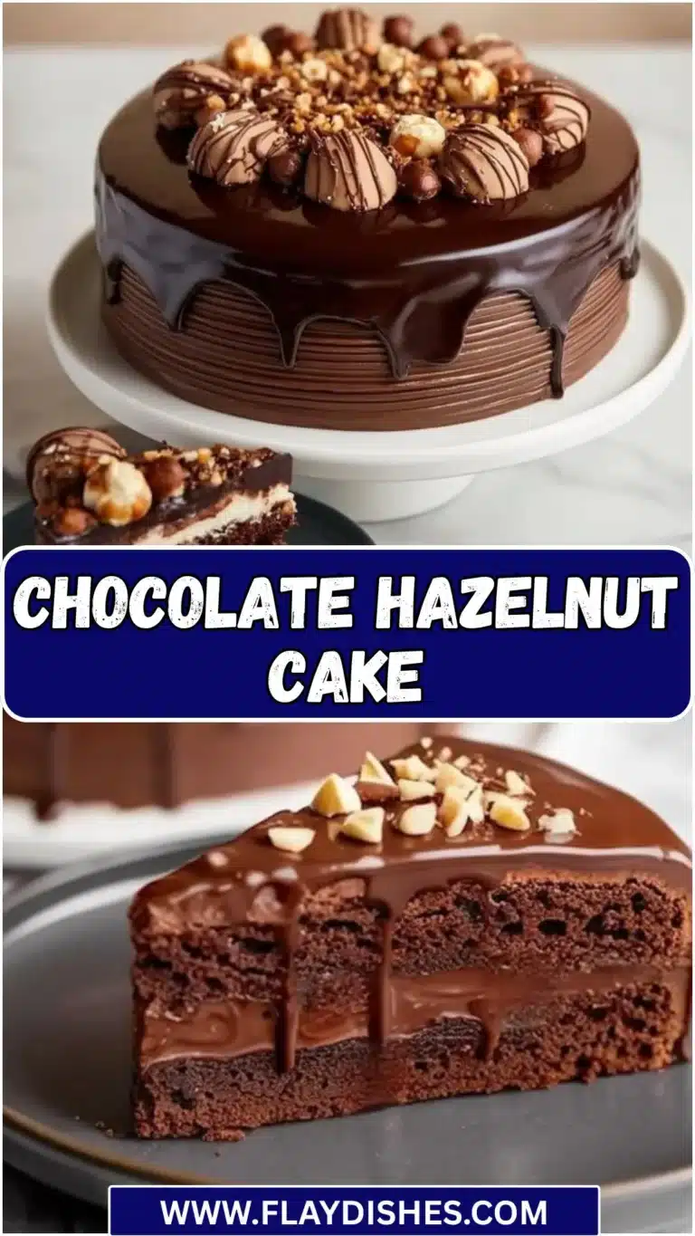 Chocolate Hazelnut Cake 7 Delicious Chocolate Hazelnut Cake topped with chocolate ganache and hazelnuts