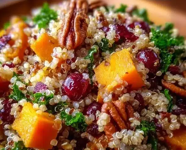 Autumn Harvest Grain Salad featuring cranberries and seasonal vegetables