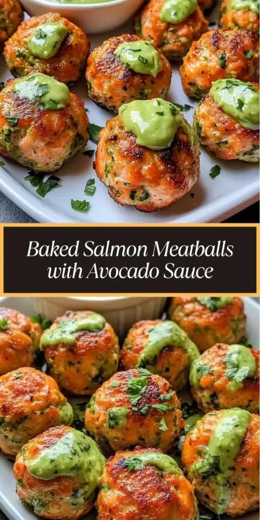 Delicious baked salmon meatballs served on a plate with fresh herbs.