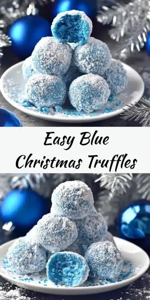 Delicious Blue Christmas Truffles decorated with festive designs