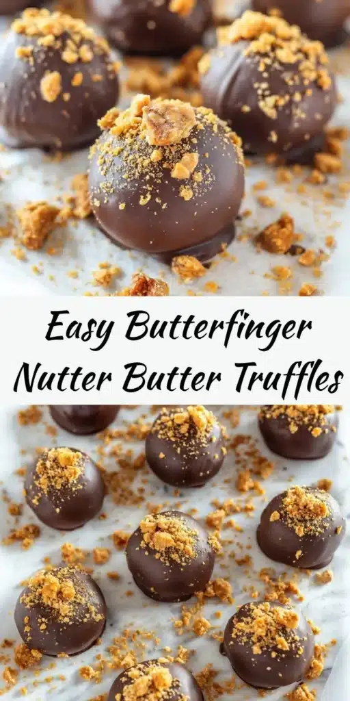 Easy no-bake Butterfinger truffles with Nutter Butter coating for a sweet treat