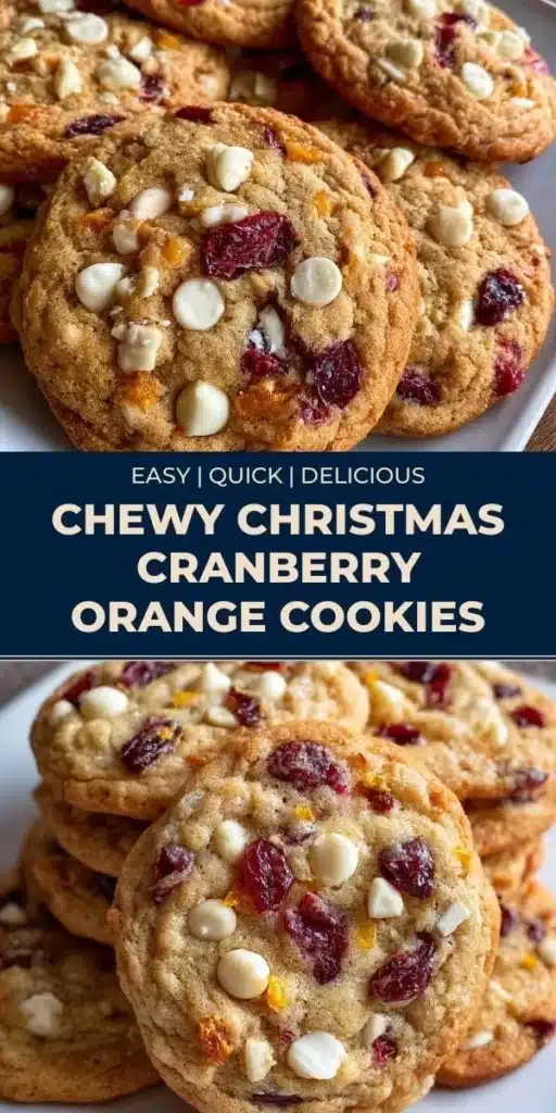 Chewy Christmas cranberry orange cookies on a festive plate