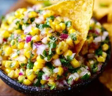 Delicious Chipotle Corn Salsa with fresh garden ingredients