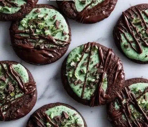 Delicious homemade Chocolate Mint Cookies with chocolate and mint flavor