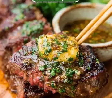 Delicious Cowboy Butter spread on grilled steak