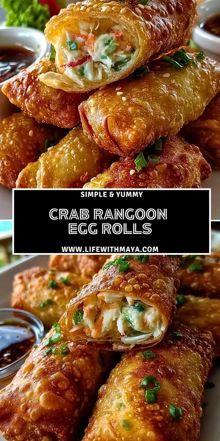 Crispy Crab Rangoon Egg Rolls served with dipping sauce on a plate