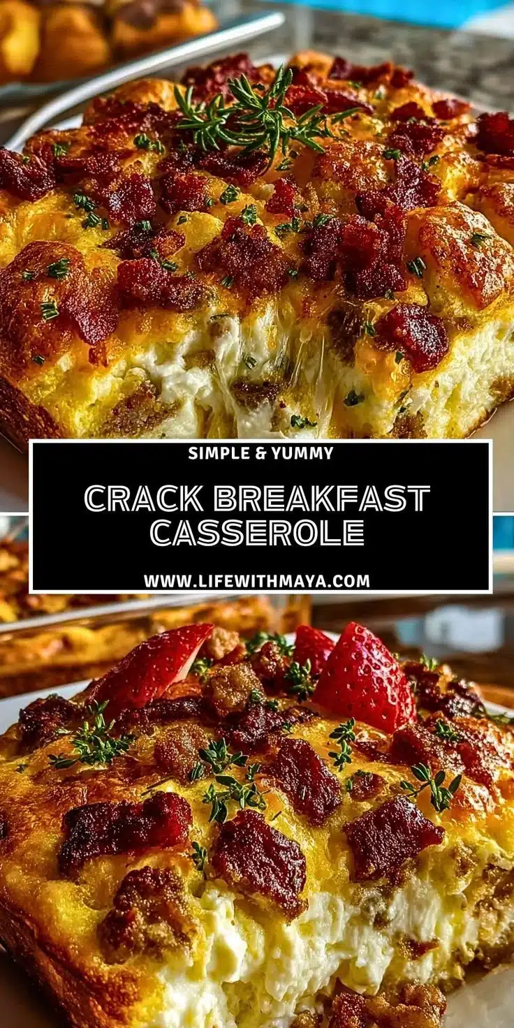 Crack Breakfast Casserole 32 Delicious Crack Breakfast Casserole served warm on a breakfast table