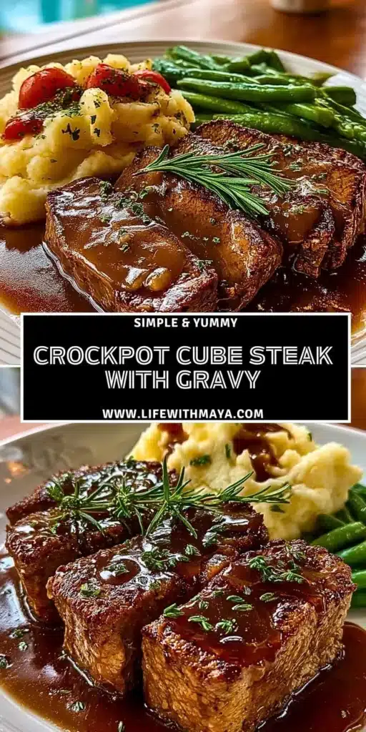 Crockpot Cube Steak with Gravy served on a plate