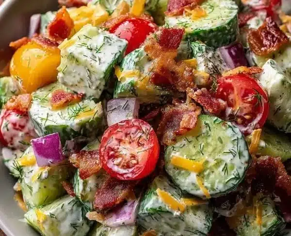 Cucumber Ranch Crack Salad 19 Cucumber Ranch Crack Salad with fresh cucumbers and creamy ranch dressing