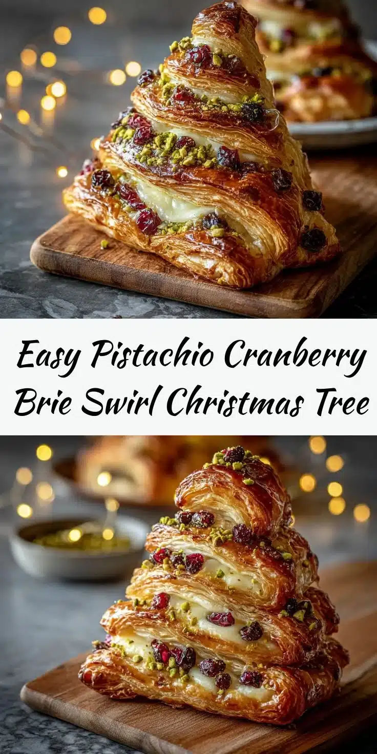 Easy Pistachio Cranberry Brie Swirl Christmas Tree Recipe 6 Easy pistachio cranberry brie swirl Christmas tree appetizer for holiday parties
