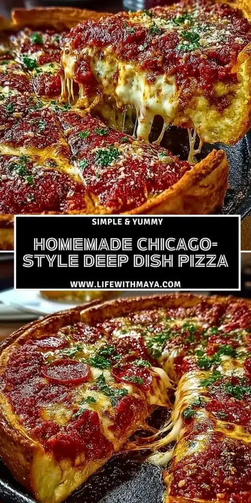 Homemade Chicago-Style Deep Dish Pizza fresh from the oven