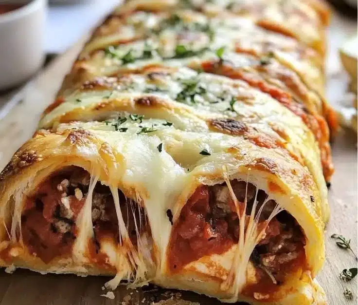 Homemade Stromboli 8 Homemade Stromboli with melted cheese and savory fillings