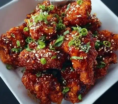 Crispy and flavorful Korean Fried Chicken served with dipping sauce