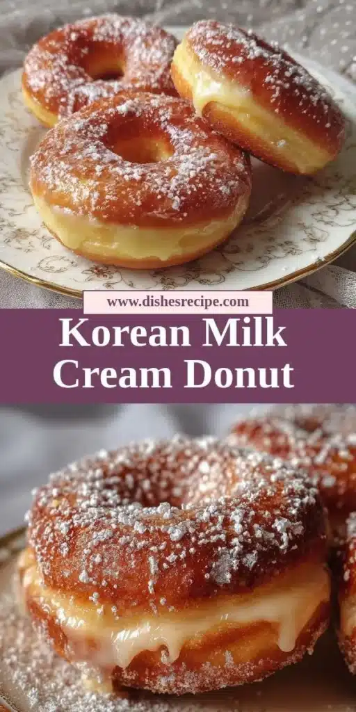 Delicious Korean Milk Cream Donut topped with creamy frosting and sprinkles.