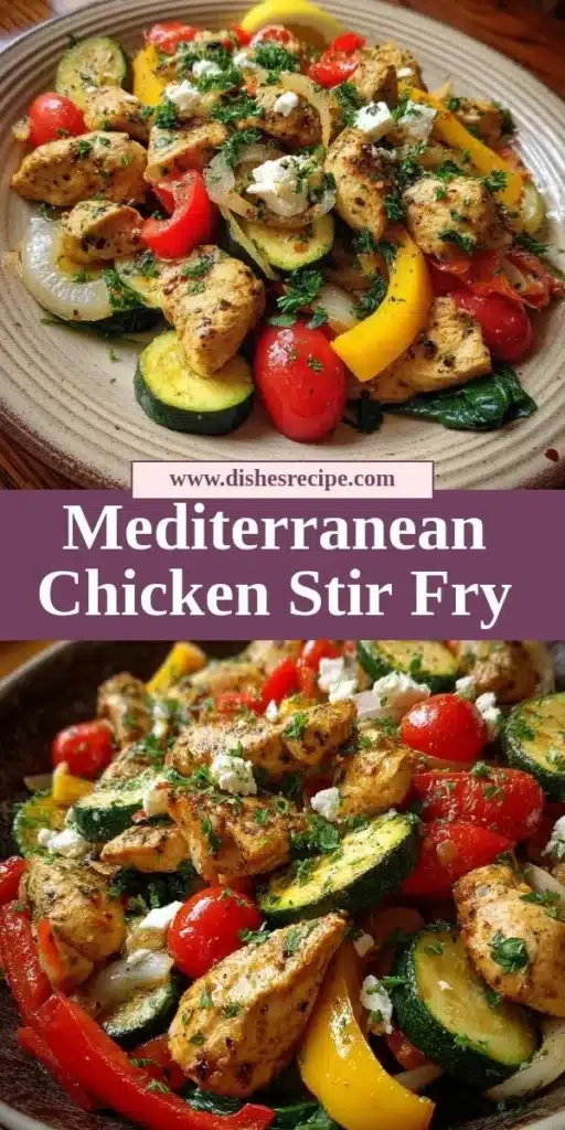 Colorful Mediterranean Chicken Stir Fry with fresh vegetables and spices