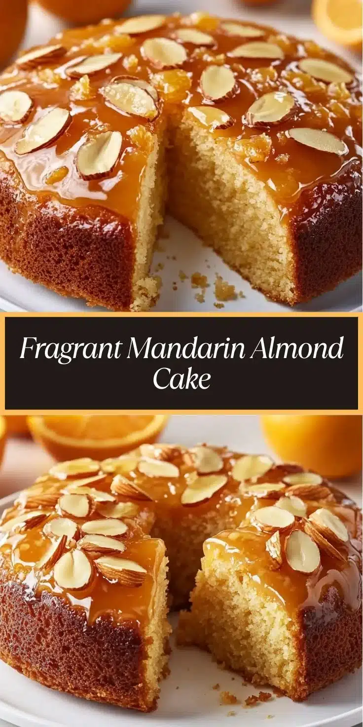 Moist Almond Cake with Mandarin Glaze 9 Moist Almond Cake with Mandarin Glaze served on a plate