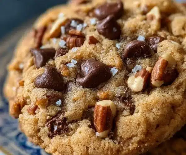 Freshly baked Neiman Marcus Cookie ready to enjoy as a treat.