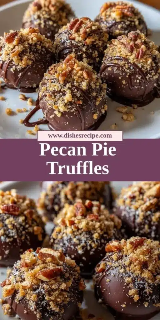 Delicious Pecan Pie Truffles shown on a rustic wooden surface.