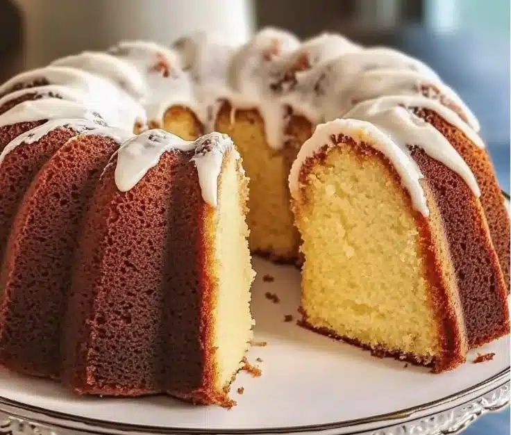 Delicious Sock It to Me Cake with buttery filling and pecans on a plate