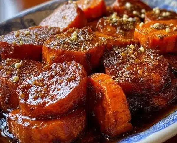 Delicious Southern candied yams topped with marshmallows and spices