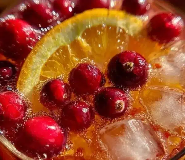 Sparkling Thanksgiving Cocktail 7 Sparkling Thanksgiving cocktail with seasonal ingredients in a festive glass