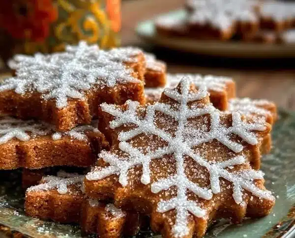 Spiced Christmas Cookies with Nutmeg 4 Delicious spiced Christmas cookies with nutmeg on a festive plate