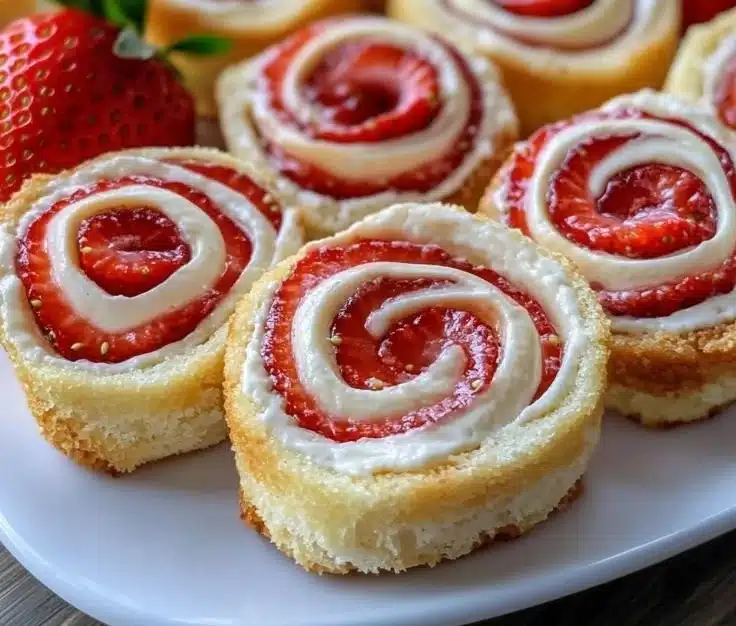 Strawberry Pinwheels 3 Delicious Strawberry Pinwheels made with fresh strawberries and cream cheese