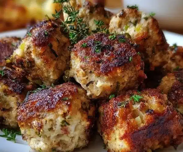 Savory Turkey Stuffing Balls ready for the holiday table