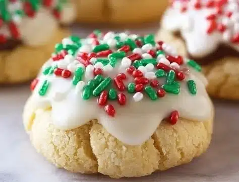 Plate of delicious Italian Christmas cookies decorated for the holidays