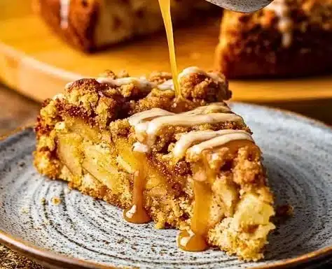 Apple Streusel Cake 2 Slice of homemade Apple Streusel Cake with cinnamon and crispy topping