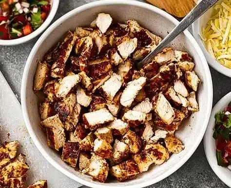 Best Chipotle Chicken Copycat recipe with spices and marinated chicken