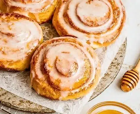 Classic Homemade Honey Buns 2 Delicious classic homemade honey buns fresh out of the oven