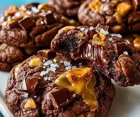 Delicious chocolate toffee cookies from Levain Bakery with chocolate chunks and toffee bits