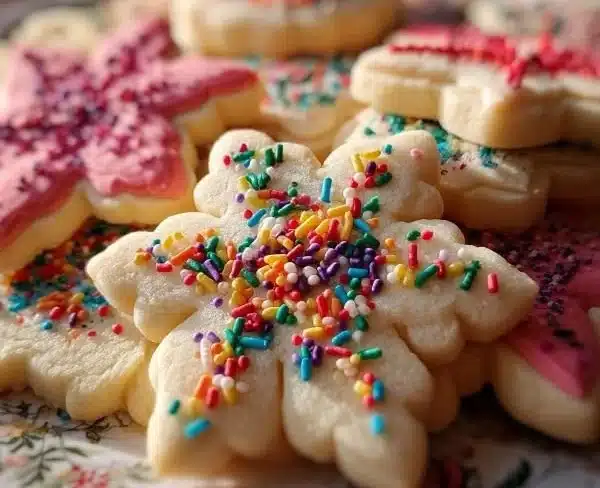 Soft Cut-Out Sugar Cookies 2 Delicious soft cut-out sugar cookies decorated with icing.