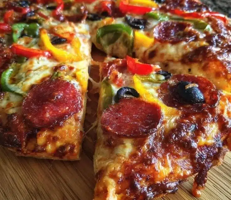 Heart-shaped pizza topped with fresh ingredients for a romantic meal