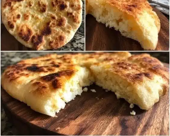 Freshly baked homemade fluffy pita bread, perfect for sandwiches and wraps.