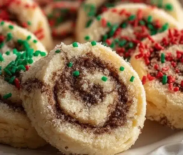 Swirled Christmas Cookies 2 Delicious swirled Christmas cookies decorated for the holidays